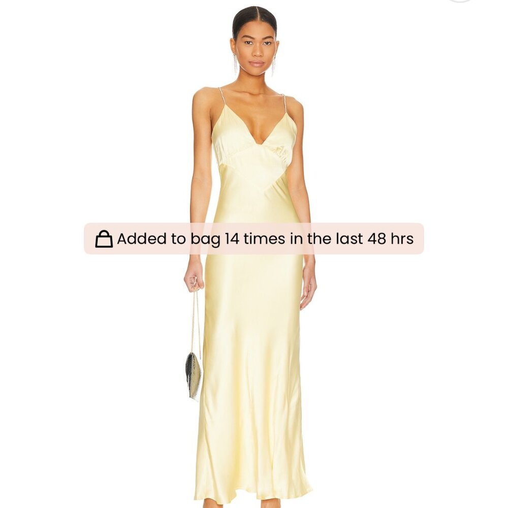 Bardot Capri Formal Yellow Slip Dress (SIZE S)